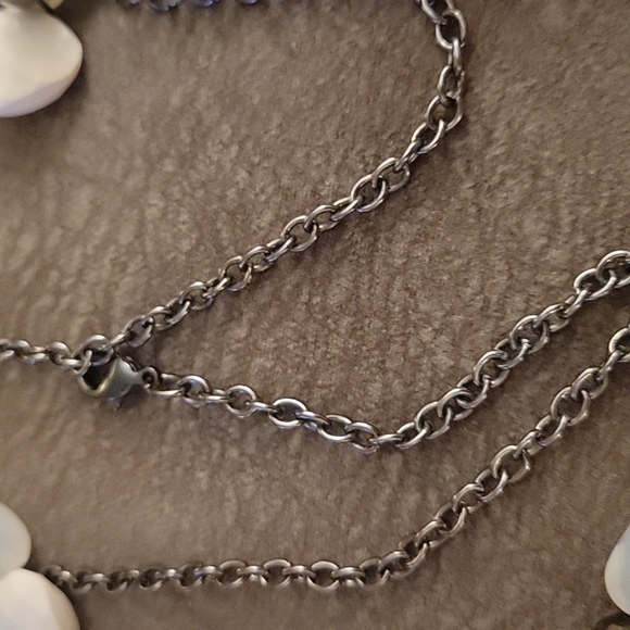 Y2k Gunmetal Teardrop Beaded Cluster Chain Necklace - Picture 8 of 8